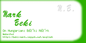 mark beki business card